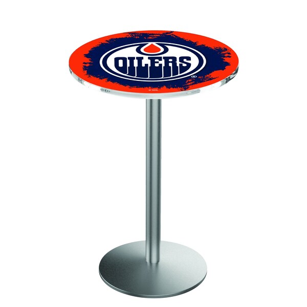 42" Stainless Steel Edmonton Oilers Pub Table